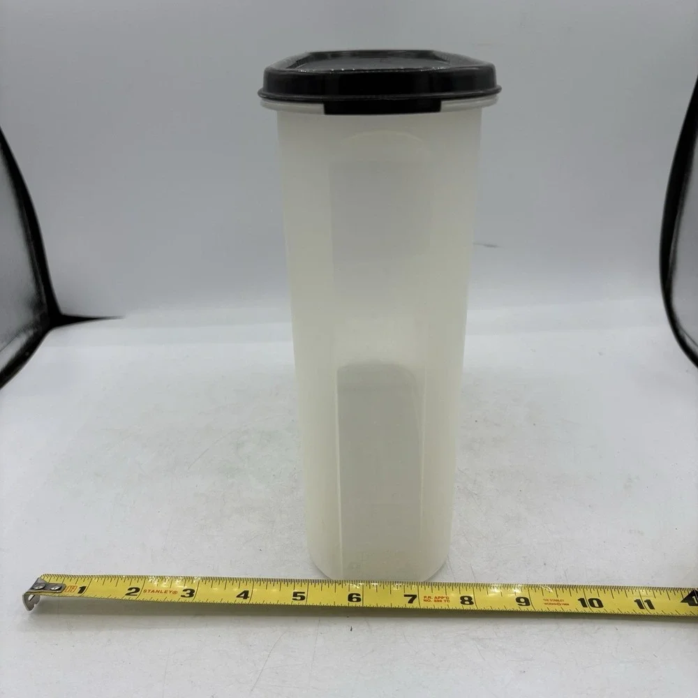 Tupperware Storage Container Modular Mate 4 Clear Super Oval 2351C-2 Black Lid